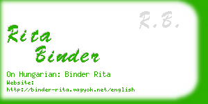 rita binder business card